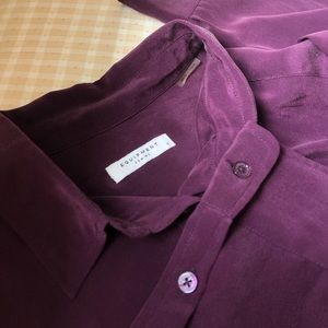 Equipment Purple Signature Silk Blouse